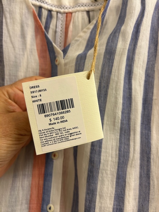 NWT Grass Root Striped Cotton Dress Coverup women’s size 8 - Picture 4 of 7